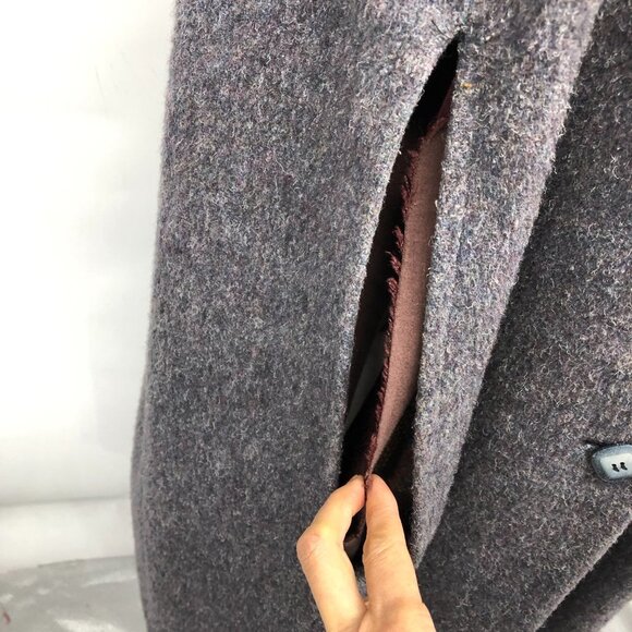 Wool Blend Grey Button front Sleeveless Cape Jacket size ~L *converted* - Picture 5 of 14